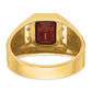 IB Goodman Mens Polished and Satin Octagon Lab Created Ruby and 1/20 carat Diamond Complete Ring - WBC