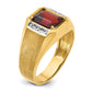 IB Goodman Mens Polished and Satin Octagon Lab Created Ruby and 1/20 carat Diamond Complete Ring - WBC