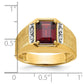 IB Goodman Mens Polished and Satin Octagon Lab Created Ruby and 1/20 carat Diamond Complete Ring - WBC