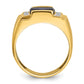 IB Goodman Mens Barrel Lab Created Sapphire and 1/20 carat Diamond Complete Ring - WBC