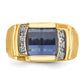 IB Goodman Mens Barrel Lab Created Sapphire and 1/20 carat Diamond Complete Ring - WBC