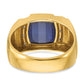 IB Goodman Mens Barrel Lab Created Sapphire and 1/20 carat Diamond Complete Ring - WBC