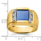 IB Goodman Mens Barrel Lab Created Sapphire and 1/20 carat Diamond Complete Ring - WBC