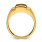 IB Goodman Mens Barrel Lab Created Sapphire and Diamond Complete Ring - WBC