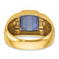 IB Goodman Mens Barrel Lab Created Sapphire and Diamond Complete Ring - WBC