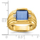 IB Goodman Mens Barrel Lab Created Sapphire and Diamond Complete Ring - WBC
