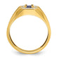 IB Goodman Mens Octagon Lab Created Sapphire and 1/20 carat Diamond Satin Complete Ring - WBC