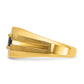 IB Goodman Mens Octagon Lab Created Sapphire and 1/20 carat Diamond Satin Complete Ring - WBC