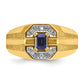 IB Goodman Mens Octagon Lab Created Sapphire and 1/20 carat Diamond Satin Complete Ring - WBC