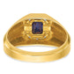 IB Goodman Mens Octagon Lab Created Sapphire and 1/20 carat Diamond Satin Complete Ring - WBC