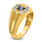 IB Goodman Mens Octagon Lab Created Sapphire and 1/20 carat Diamond Satin Complete Ring - WBC