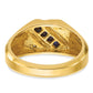 IB Goodman Mens Square Lab Created Sapphire and Diamond Satin Complete Ring - WBC