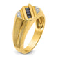 IB Goodman Mens Square Lab Created Sapphire and Diamond Satin Complete Ring - WBC