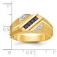 IB Goodman Mens Square Lab Created Sapphire and Diamond Satin Complete Ring - WBC