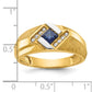 IB Goodman Mens Square Lab Created Sapphire and 1/15 carat Diamond Satin Complete Ring - WBC