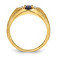 IB Goodman Mens Oval Lab Created Sapphire and Diamond Satin Complete Ring - WBC