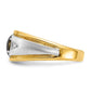 IBGoodman Two-tone Men's Polished Satin and Grooved Black Star Sapphire and AA Quality Diamond Ring - WBC