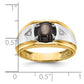 IBGoodman Two-tone Men's Polished Satin and Grooved Black Star Sapphire and AA Quality Diamond Ring - WBC