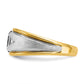 IB Goodman Two-tone Mens Polished Satin and Grooved Oval Lab Created Sapphire and AA Quality Diamond Ring - WBC
