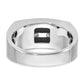 IB Goodman Mens Polished and Satin 2-Row Onyx Ring - WBC