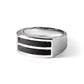 IB Goodman Mens Polished and Satin 2-Row Onyx Ring - WBC