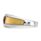 IBGoodman Two-tone Men's Polished and Satin Lab Created Garnet and AA Quality Diamond Ring - WBC