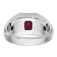 IBGoodman Two-tone Men's Polished and Satin Lab Created Garnet and AA Quality Diamond Ring - WBC