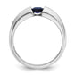 IB Goodman Mens Polished Square Lab Created Sapphire and 1/5 Carat AA Quality Diamond Ring - WBC