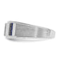 IBGoodman Men's Polished and Satin 3-Row Lab Created Sapphire and 1/10 Carat AA Quality Diamond Ring - WBC