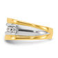 IBGoodman Two-tone Men's Polished and Grooved 7-Stone 3/4 Carat AA Quality Diamond Ring - WBC