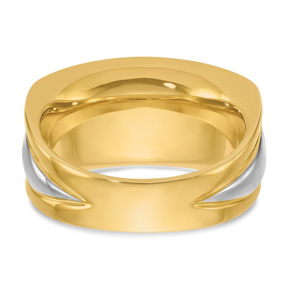 IBGoodman Two-tone Men's Polished and Grooved 7-Stone 3/4 Carat AA Quality Diamond Ring - WBC