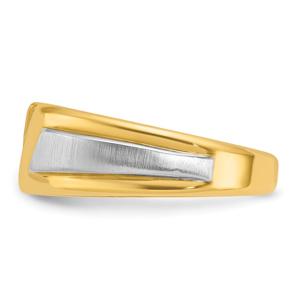 IBGoodman Two-tone Men's Polished and Satin 3-Stone 1/4 Carat AA Quality Diamond Ring - WBC