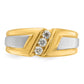 IBGoodman Two-tone Men's Polished and Satin 3-Stone 1/4 Carat AA Quality Diamond Ring - WBC