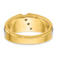 IBGoodman Two-tone Men's Polished and Satin 3-Stone 1/4 Carat AA Quality Diamond Ring - WBC