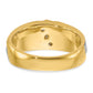 IBGoodman Two-tone Men's Polished Satin and Grooved 3-Stone 1/4 Carat AA Quality Diamond Ring - WBC
