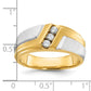 IBGoodman Two-tone Men's Polished Satin and Grooved 3-Stone 1/4 Carat AA Quality Diamond Ring - WBC