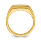 IBGoodman Men's Polished and Satin 3-Row 3/4 Carat AA Quality Diamond Ring - WBC