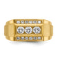 IBGoodman Men's Polished and Satin 3-Row 3/4 Carat AA Quality Diamond Ring - WBC