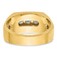 IBGoodman Men's Polished and Satin 3-Row 3/4 Carat AA Quality Diamond Ring - WBC