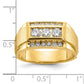 IBGoodman Men's Polished and Satin 3-Row 3/4 Carat AA Quality Diamond Ring - WBC