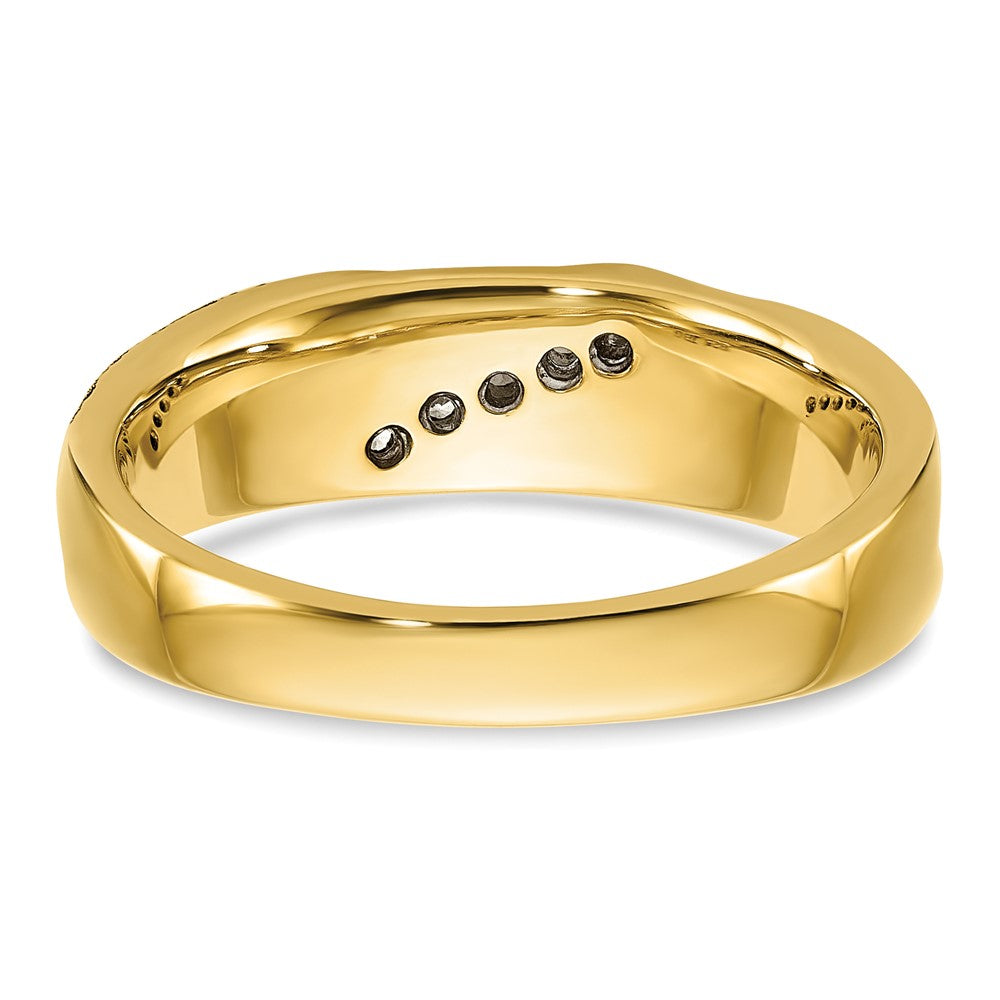 IBGoodman with Rhodium Men's Polished and Satin X 1/10 Carat AA Quality Diamond Ring - WBC