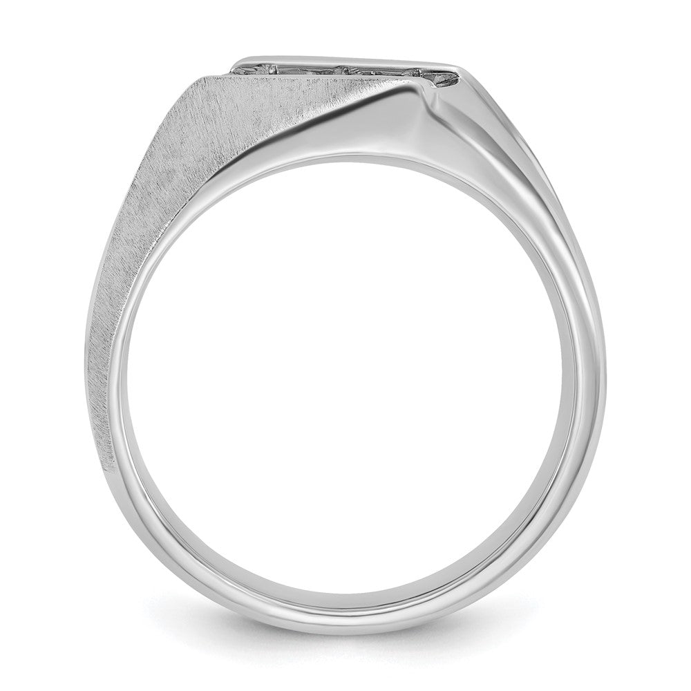 IBGoodman Men's Polished and Satin 3-Stone 1/2 Carat AA Quality Diamond Ring - WBC