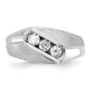 IBGoodman Men's Polished and Satin 3-Stone 1/2 Carat AA Quality Diamond Ring - WBC