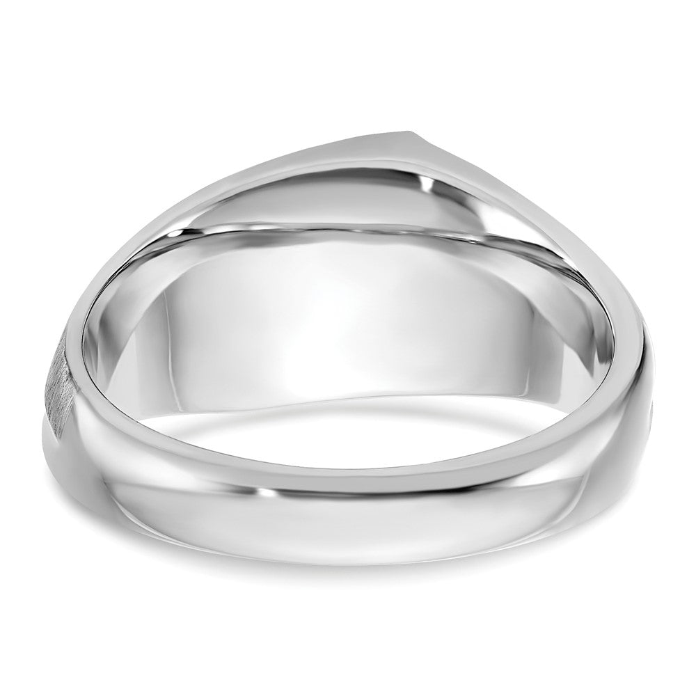 IBGoodman Men's Polished and Satin 3-Stone 1/2 Carat AA Quality Diamond Ring - WBC