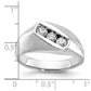 IBGoodman Men's Polished and Satin 3-Stone 1/2 Carat AA Quality Diamond Ring - WBC