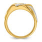 IBGoodman Two-tone Men's Polished Satin and Grooved 4-Stone 1/4 Carat AA Quality Diamond Ring - WBC