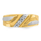 IBGoodman Two-tone Men's Polished Satin and Grooved 4-Stone 1/4 Carat AA Quality Diamond Ring - WBC