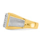 IBGoodman Two-tone Men's Polished and Satin 1 Carat AA Quality Diamond Cluster Ring - WBC
