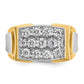 IBGoodman Two-tone Men's Polished and Satin 1 Carat AA Quality Diamond Cluster Ring - WBC