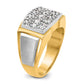 IBGoodman Two-tone Men's Polished and Satin 1 Carat AA Quality Diamond Cluster Ring - WBC
